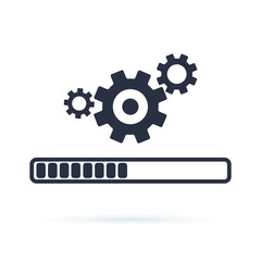 update system icon vector. Modern flat design vector illustration, concept of upgrade application progress icon