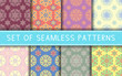 © Liudmyla - Seamless patterns. Collection of colored floral backgrounds
