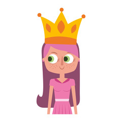 Poster - cute girl with crown queen vector illustration design