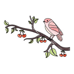 Wall Mural - branch with bird decoration vector illustration design