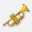 Sticker of classical music wind instrument trumpet