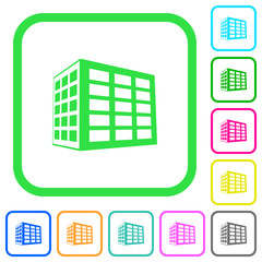 Sticker - Office block vivid colored flat icons