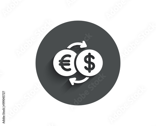 Money Exchange Simple Icon Banking Currency Sign Euro And Dollar