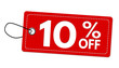 Special offer 10% off label or price tag