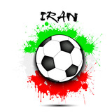 Fototapeta Sport - Soccer ball and Iran flag