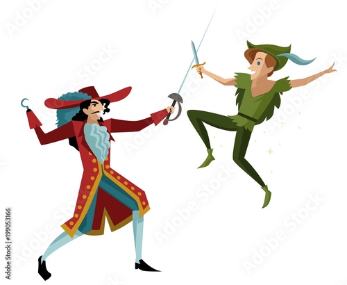 Fotomural hook captain sailor with sword