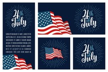 Set Horizontal, Vertical, Square Posters 4th Of July