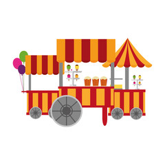 Poster - circus kiosk shops set vector illustration design