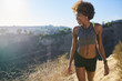 © Joshua Resnick - athletic african american woman walking runyon canyon