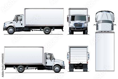 Fotomural Vector truck template isolated on white