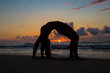 Yoga Woman Beach Silouette Backbend