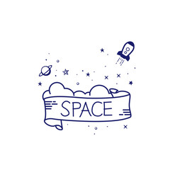 Wall Mural - vector illustration of hand drawn space elements