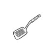 © Visual Generation - Kitchen spatula hand drawn outline doodle icon. Spatula - kitchen utensils vector sketch illustration for print, web, mobile and infographics isolated on white background.