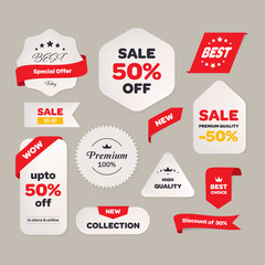 Wall Mural - sale price tag with text banner and label vintage design. offer promotion sticker.