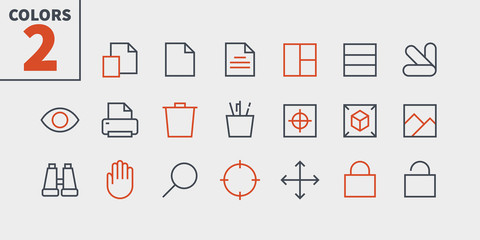 Poster - Graphic Design Pixel Perfect Well-crafted Vector Thin Line Icons 48x48 Ready for 24x24 Grid for Web Graphics and Apps with Editable Stroke. Simple Minimal Pictogram Part 4-4