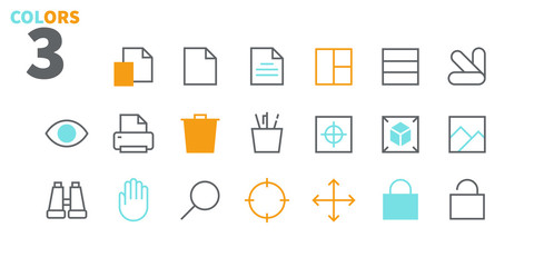 Poster - Graphic Design Pixel Perfect Well-crafted Vector Thin Line Icons 48x48 Ready for 24x24 Grid for Web Graphics and Apps with Editable Stroke. Simple Minimal Pictogram Part 4-4