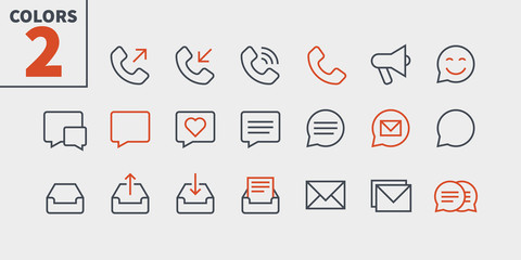 Poster - communication pixel perfect well-crafted vector thin line icons 48x48 ready for 24x24 grid for web g