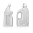 Household chemical blank 3d plastic white bottles. Toilet antiseptic cleaner bottle vector illustration isolated