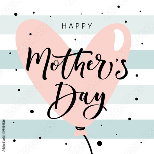 Mother's Day greeting card with modern brush calligraphy Canvas Print