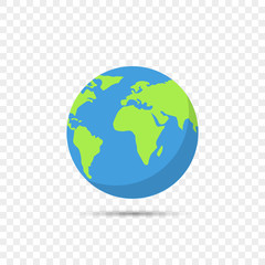 Wall Mural - earth globe on transparent background