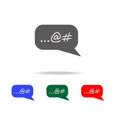 Poster - Typing in web chat bubble icon. Elements of human weakness and addiction multi colored icons. Premium quality graphic design icon. Simple icon for websites, web design, mobile app