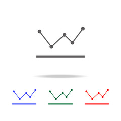Poster - line graph type chart icon. Elements of chart and trend diagram multi colored icons. Premium quality graphic design icon. Simple icon for websites, web design, mobile app