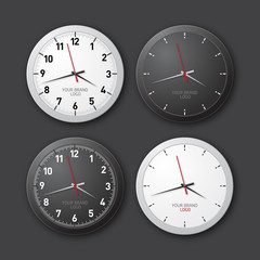 A set of watches White and black. Layout for branding and advertising isolated on a transparent background. Vector illustration