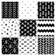 © chelovector - Scandinavian style abstract seamless patterns set. Vector illustration.