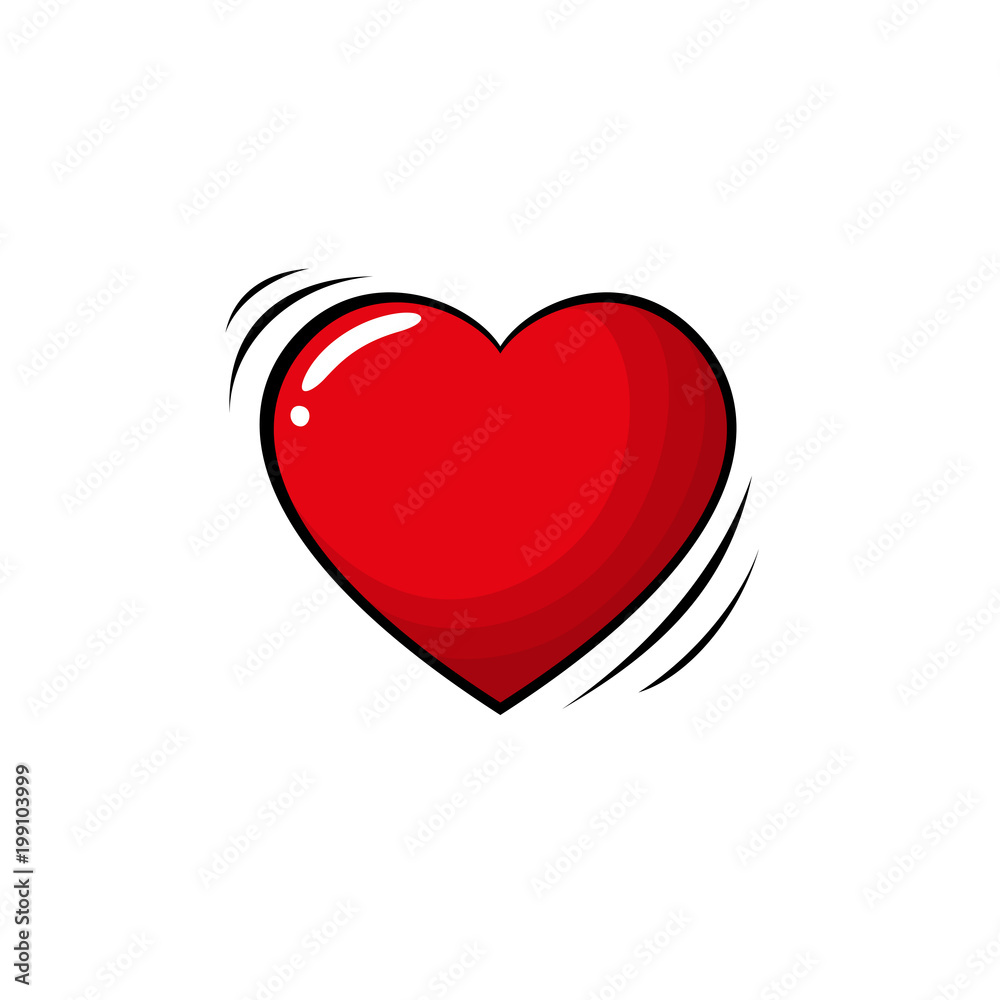 Colorful pop art retro heart, comic style. Stock Vector | Adobe Stock, image size:1000x1000