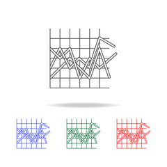 Fototapete - line graph type chart icon. Elements of chart and trend diagram multi colored icons. Premium quality graphic design icon. Simple icon for websites, web design, mobile app