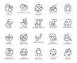 © FishCoolish - Set of 20 icons on cosmetology theme. Labels isolated. Beauty therapy, medicine, healthcare, wellness treatment linear symbols. Correction, rejuvenation, anti-aging procedure logo. Vector graphic