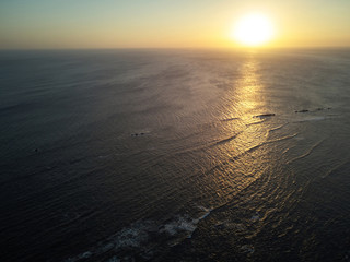 Poster - Sunset on ocean aerial view