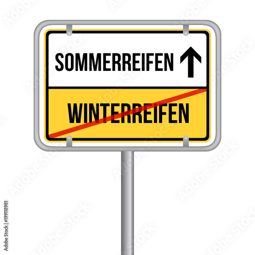 Sommerreifen Statt Winterreifen Schild Reifen Wechseln