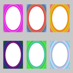Poster - Colorful abstract digital art brochure frame template set