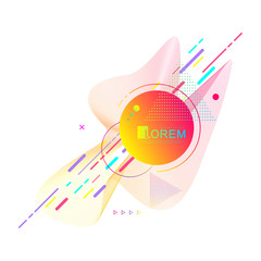 Poster - Graphic background with geometric elements. Modern colorful geometric pattern. Vector illustration.