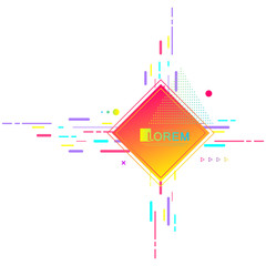 Poster - Graphic background with geometric elements. Modern colorful geometric pattern. Vector illustration.