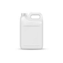 Mock Up Liquid Laundry Detergent Package, Realistic Blank Plastic White Canister. Mockup For Brand And Package Design
