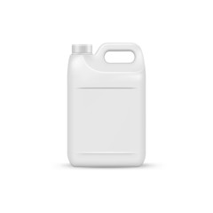 mock up liquid laundry detergent package, realistic blank plastic white canister. Mockup for brand and package design