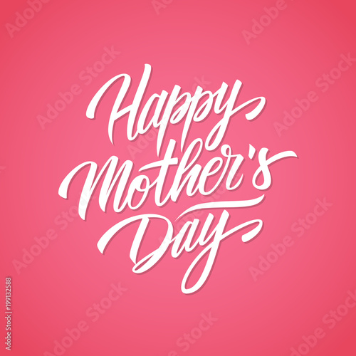 фотографія Happy Mother's Day handwritten lettering design card template