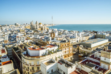 Sticker - Cadiz cityscape with famous Cathedral, Andalusia, Spain