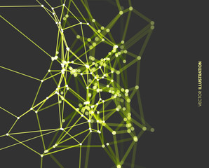 Wall Mural - lattice structure. science or technology background. graphic design. 3d grid surface. abstract vecto