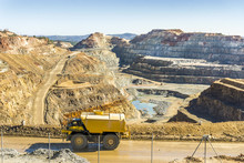 Big Truck Used In Modern Open Pit Mine In Minas De Riotinto, Andalusia, Spain