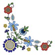 Traditional, modern Polish - Kashubian floral folk corner decoration vector