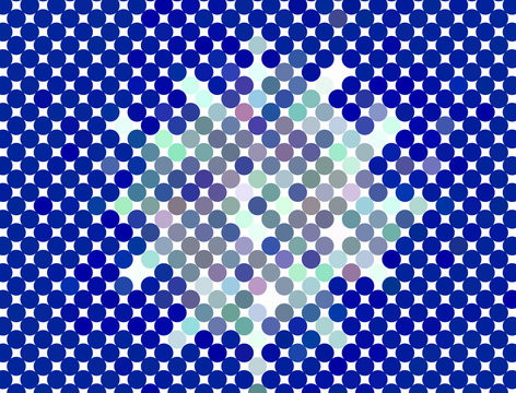 Abstract fractal composition on a color background generated by computer.