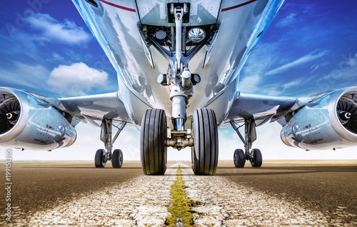 Obraz na plátne aircraft on a runway is waiting for take off