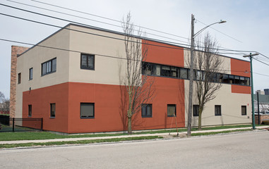 Wall Mural - Rust and Tan Block Building