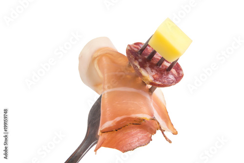 Bildresultat fÃ¶r cheese and salami fork