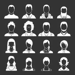 Poster - Avatars set grey vector