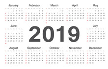 Vecto Rcircle Calendar 2019