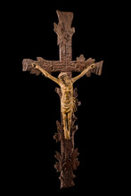 Crucifix On Black Background